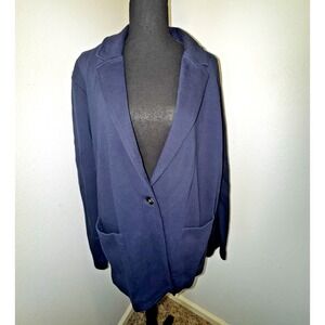 J.Crew Women's Casual Knit Collar Blazer Patch‎ Pocket One Button Size XXL
